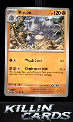 Rhydon 112/165 Pokemon Uncommon SV: Scarlet & Violet 151 Card NM