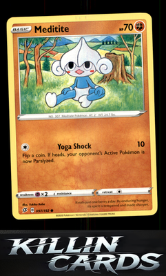 Meditite 097/192 Pokemon Common SWSH02: Rebel Clash Card NM