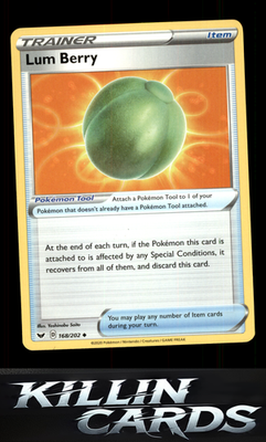 Lum Berry 168/202 Pokemon Uncommon SWSH01: Sword & Shield Base Set Card NM