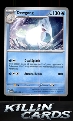 Dewgong 087/165 Pokemon Uncommon SV: Scarlet & Violet 151 Card NM