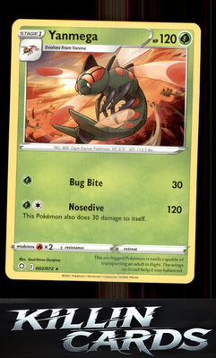 Yanmega 002/072 Pokemon Rare Shining Fates Card NM