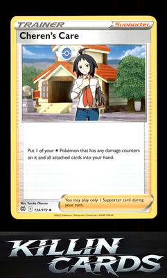 Cheren's Care 134/172 Pokemon Uncommon SWSH09: Brilliant Stars Card NM