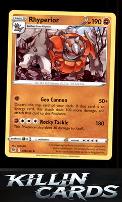 Rhyperior 091/196 Pokemon Rare SWSH11: Lost Origin Card NM