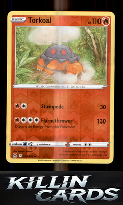Reverse Holofoil Torkoal 023/196 Pokemon Uncommon SWSH11: Lost Origin Card NM