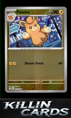 Reverse Holofoil Pawmo 033/094 Pokemon Common ME02: Phantasmal Flames Card NM