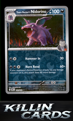 Reverse Holofoil Team Rocket's Nidorino 118/182 Pokemon Common SV10: Destined Ri