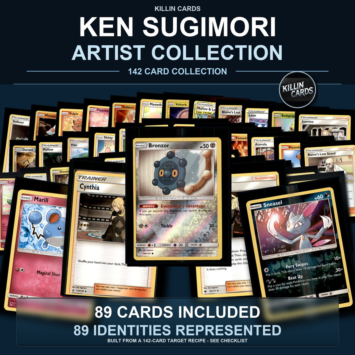 Pokemon TCG Ken Sugimori Artist Collection 89 Cards Lot