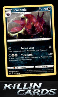 Scolipede 107/198 Pokemon Rare SWSH06: Chilling Reign Card NM