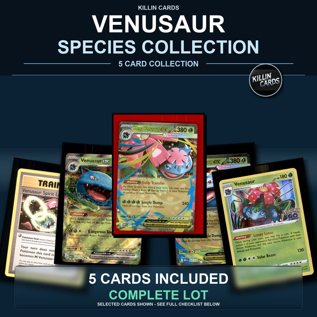 Pokemon TCG Venusaur Species Collection 5 Different Cards