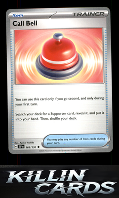 Call Bell 165/191 Pokemon Uncommon SV08: Surging Sparks Card NM