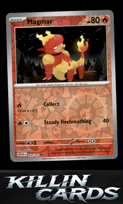 Reverse Holofoil Magmar 009/091 Pokemon Common SV: Paldean Fates Card NM