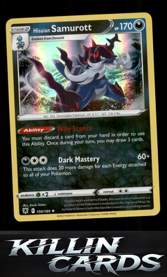 Hisuian Samurott 100/189 Pokemon Holo Rare SWSH10: Astral Radiance Card NM