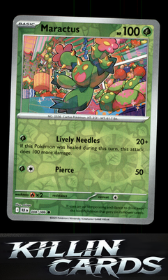 Reverse Holofoil Maractus 008/086 Pokemon Common SV: Black Bolt Card NM