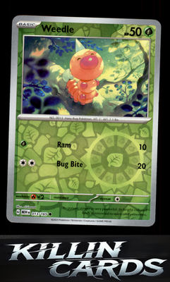 Reverse Holofoil Weedle 013/165 Pokemon Common SV: Scarlet & Violet 151 Card NM