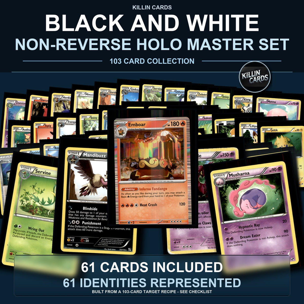 Pokemon TCG Black and White C/UC/R Standard Set 61 Cards