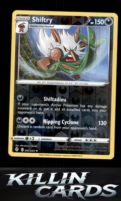Reverse Holofoil Shiftry 097/203 Pokemon Rare SWSH07: Evolving Skies Card NM