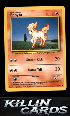 Ponyta 060/102 Pokemon Common Base Set Card LP