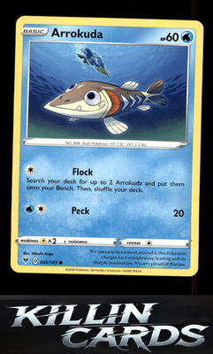 Arrokuda 041/185 Pokemon Common SWSH04: Vivid Voltage Card NM