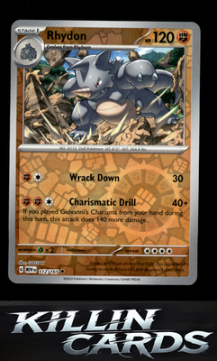 Reverse Holofoil Rhydon 112/165 Pokemon Uncommon SV: Scarlet & Violet 151 Card N