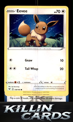 Eevee 130/185 Pokemon Common SWSH04: Vivid Voltage Card LP