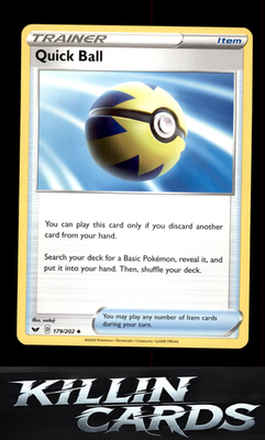 Quick Ball 179/202 Pokemon Uncommon SWSH01: Sword & Shield Base Set Card NM