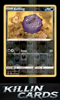 Reverse Holofoil Koffing 094/198 Pokemon Common SWSH06: Chilling Reign Card NM