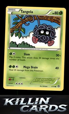 Tangela 1/114 Pokemon Common XY - Steam Siege Card LP
