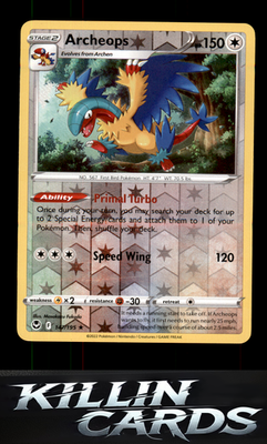 Reverse Holofoil Archeops 147/195 Pokemon Holo Rare SWSH12: Silver Tempest Card