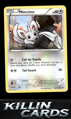 Minccino 104/113 Pokemon Common Legendary Treasures Card NM