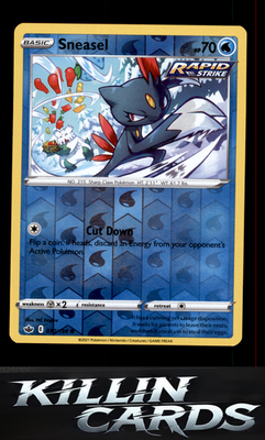 Reverse Holofoil Sneasel 030/198 Pokemon Common SWSH06: Chilling Reign Card NM