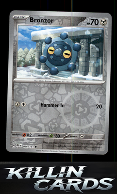 Reverse Holofoil Bronzor 066/131 Pokemon Common SV: Prismatic Evolutions Card NM