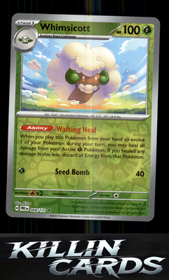 Reverse Holofoil Whimsicott 008/131 Pokemon Rare SV: Prismatic Evolutions Card N