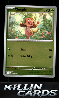 Reverse Holofoil Chespin - 005/086 005/086 Pokemon Common ME04: Chaos Rising Car
