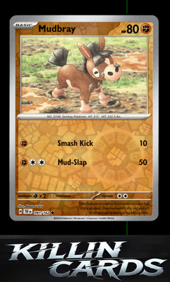Reverse Holofoil Mudbray 091/162 Pokemon Common SV05: Temporal Forces Card NM