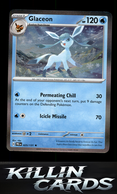 Glaceon 025/131 Pokemon Rare SV: Prismatic Evolutions Card NM