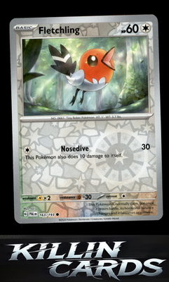 Reverse Holofoil Fletchling 163/193 Pokemon Common SV02: Paldea Evolved Card NM