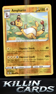 Reverse Holofoil Ampharos 056/203 Pokemon Rare SWSH07: Evolving Skies Card NM
