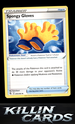 Spongy Gloves 243/264 Pokemon Uncommon SWSH08: Fusion Strike Card LP
