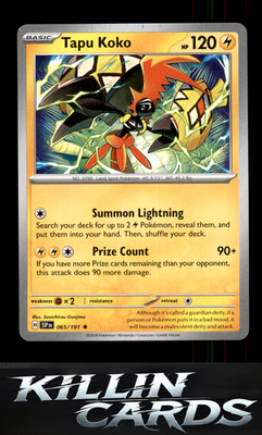 Tapu Koko 065/191 Pokemon Rare SV08: Surging Sparks Card NM
