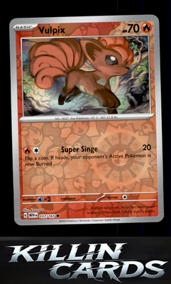 Reverse Holofoil Vulpix 037/165 Pokemon Common SV: Scarlet & Violet 151 Card NM