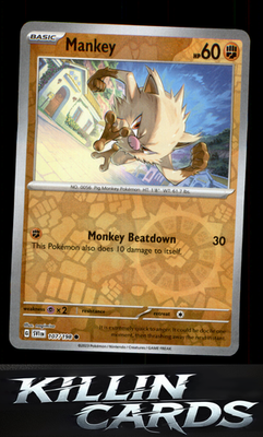 Reverse Holofoil Mankey 107/198 Pokemon Common SV01: Scarlet & Violet Base Set C