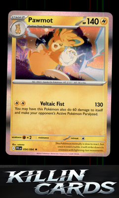 Pawmot 034/094 Pokemon Rare ME02: Phantasmal Flames Card NM