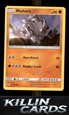 Rhyhorn (93) 93/214 Pokemon Common SM - Unbroken Bonds Card NM