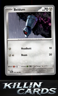 Beldum 059/086 Pokemon Common ME04: Chaos Rising Card NM
