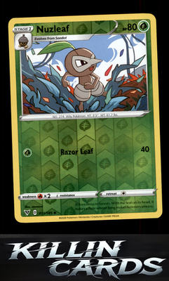 Reverse Holofoil Nuzleaf 011/185 Pokemon Uncommon SWSH04: Vivid Voltage Card NM