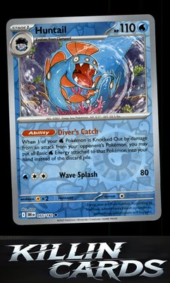 Reverse Holofoil Huntail 055/182 Pokemon Uncommon SV10: Destined Rivals Card NM