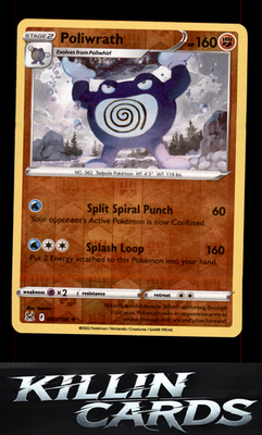 Reverse Holofoil Poliwrath 085/196 Pokemon Rare SWSH11: Lost Origin Card NM