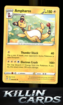 Ampharos 056/203 Pokemon Rare SWSH07: Evolving Skies Card NM
