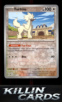 Reverse Holofoil Furfrou 088/131 Pokemon Common SV: Prismatic Evolutions Card NM