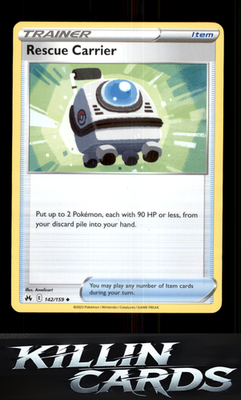 Rescue Carrier 142/159 Pokemon Uncommon SWSH: Crown Zenith Card NM